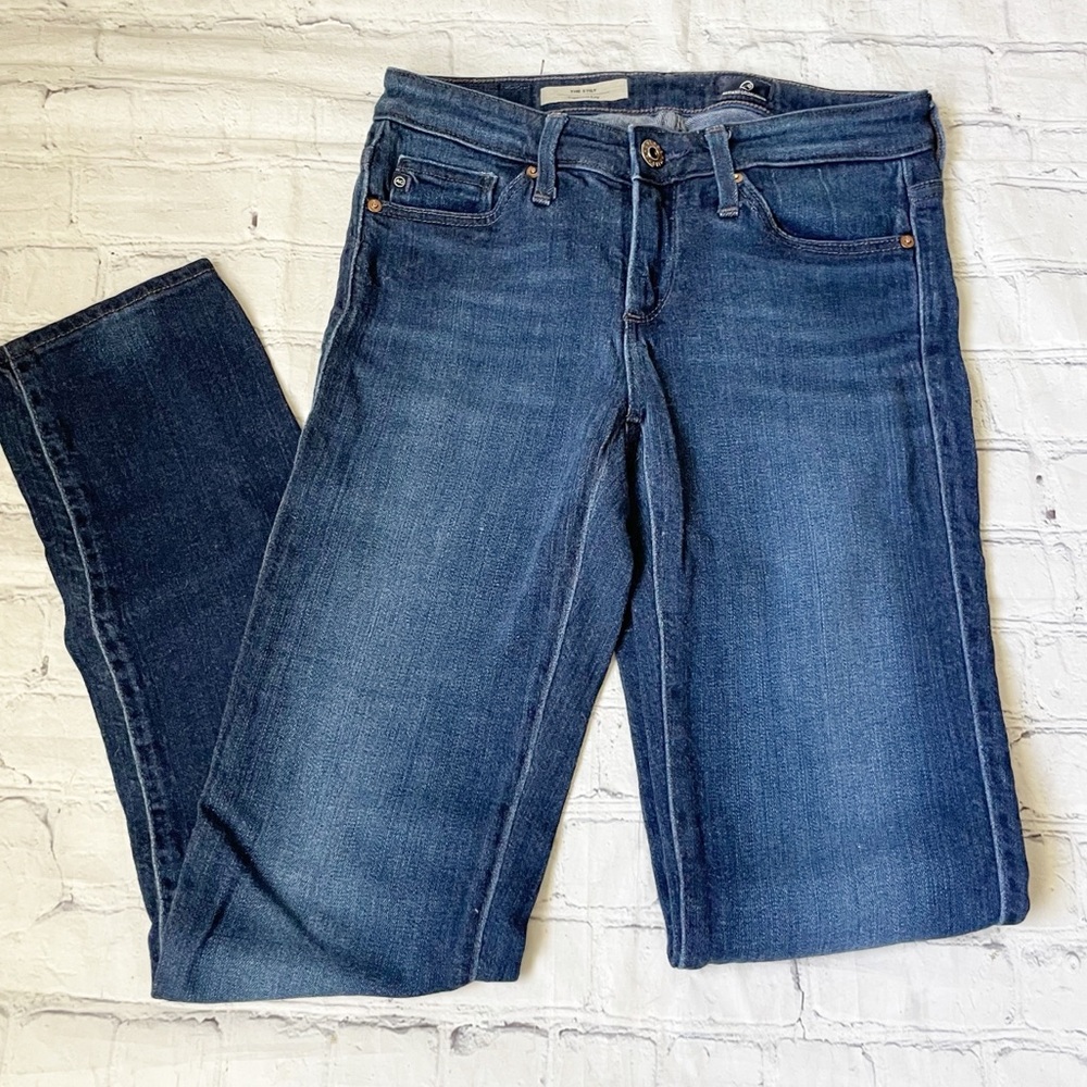 AG Adriano Goldschmied Dark Wash The Stilt Cigarette Leg Skinny Jeans